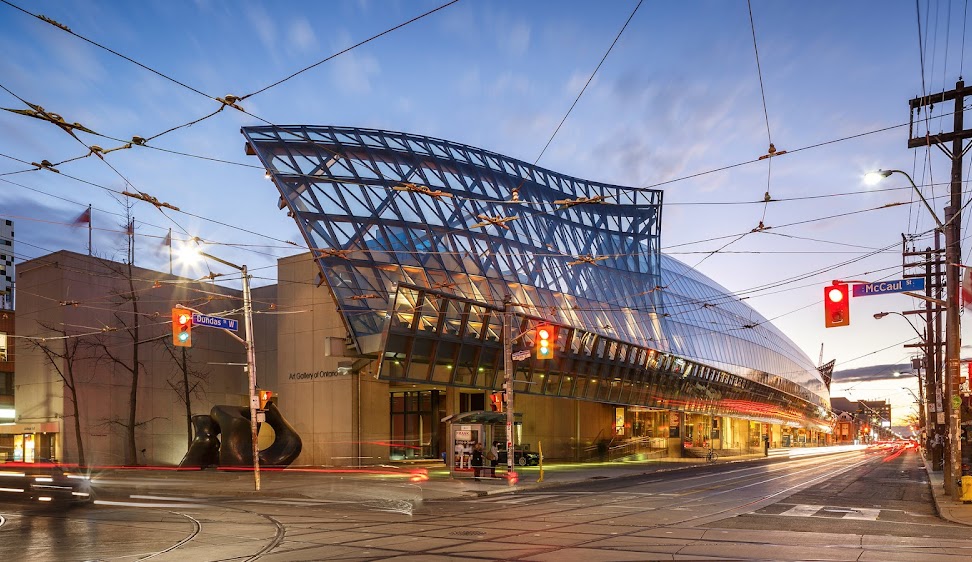 Art Gallery of Ontario at dusk, Dundas and McCaul, Toronto — near The Annex